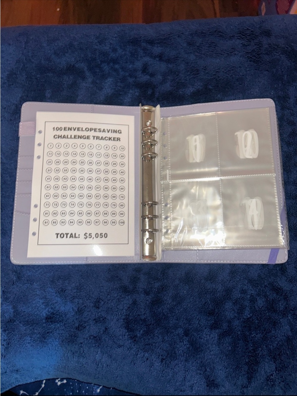 Lavender Cash Envelope Binder Organizer for Savings